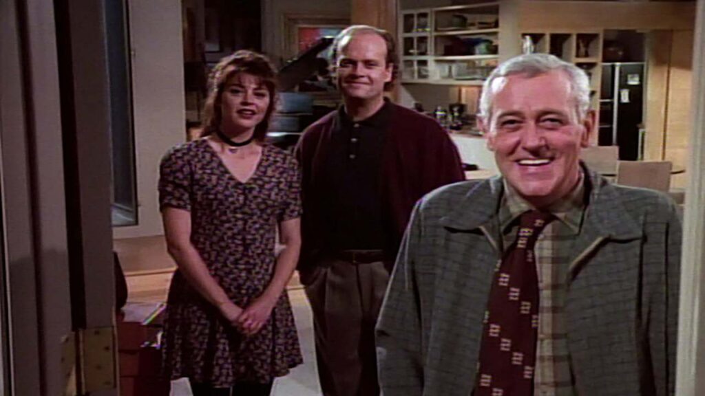 (L to R) Jane Leeves, Kelsey Grammer and John Mahoney in Frasier