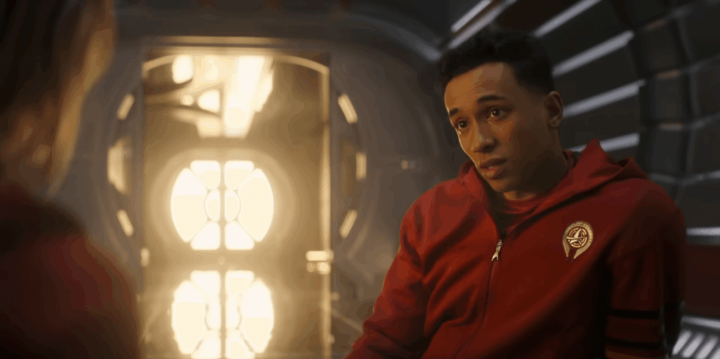 Sandro Rosta as Caleb Mir in Star Trek: Starfleet Academy