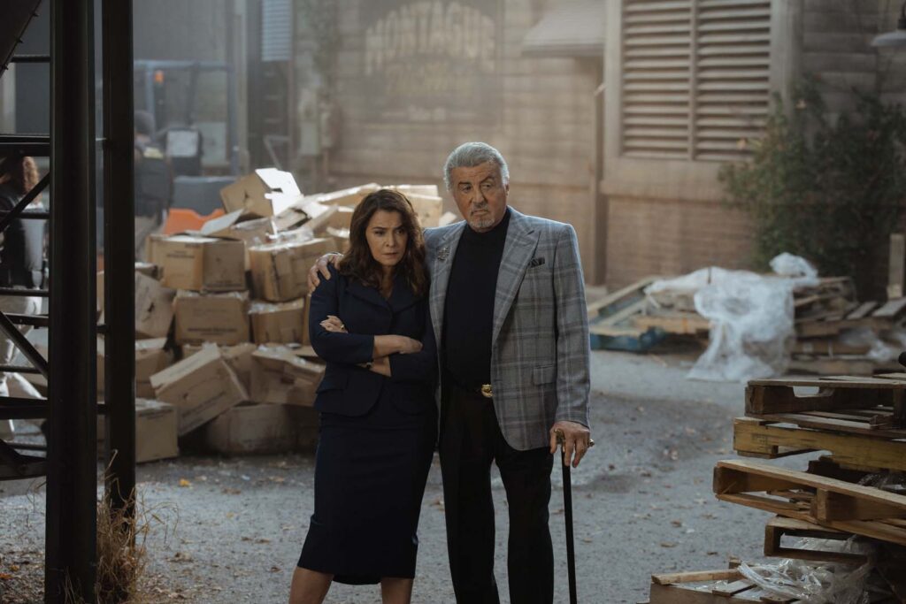 (L-R): Annabella Sciorra as Joanne and Sylvester Stallone as Dwight Manfredi in Tulsa King, episode 3, season 4, streaming on Paramount+, 2026. Photo Credit: Steve Swisher/Paramount+