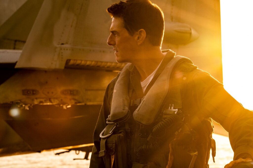 Tom Cruise as Maverick in Top Gun Maverick