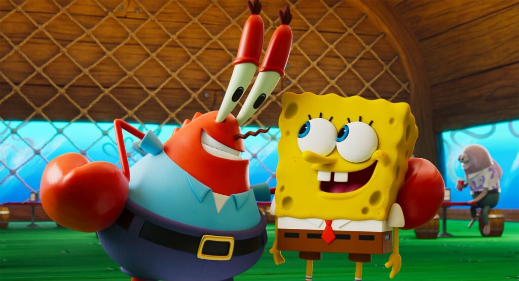 SpongeBob and Mr Krabs in The SpongeBob Movie: Search for SquarePants