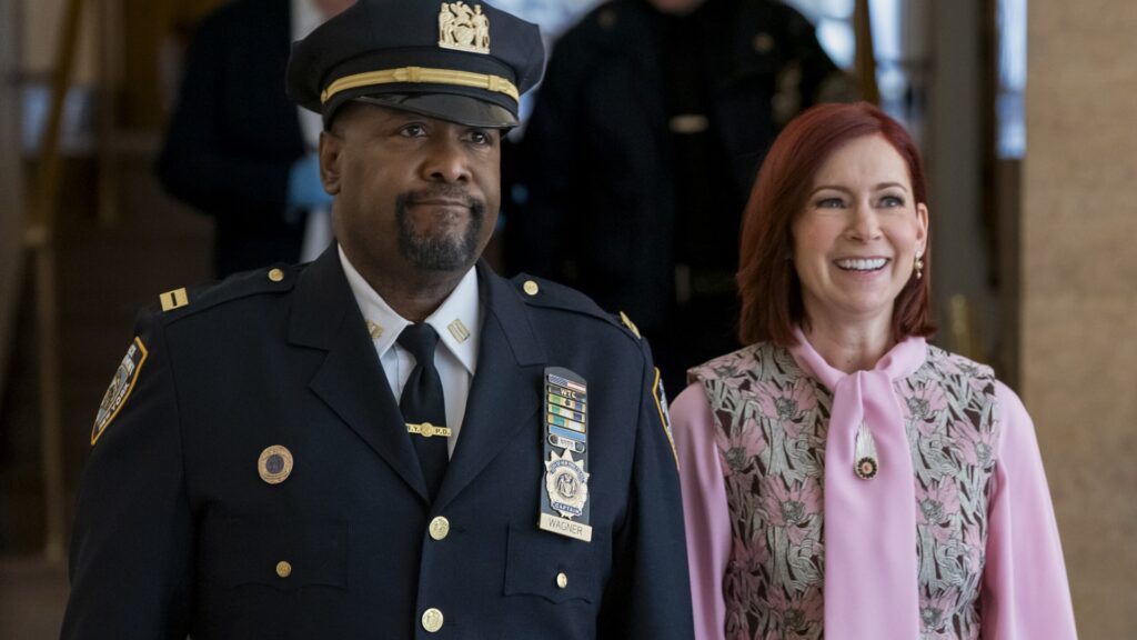 Wendell Pierce as Captain Wagner and Carrie Preston as Elsbeth Tascioni in Elsbeth