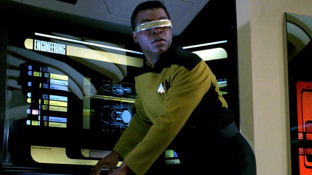 LeVar Burton as Geordi La Forge on Star Trek: The Next Generation