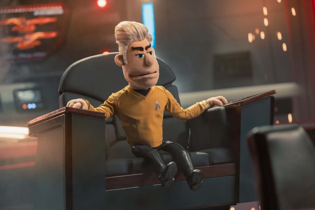 The puppet version of Capt. Pike (Anson Mount) hits it in Season 4, Episode 5 of Star Trek: Strange New Worlds.