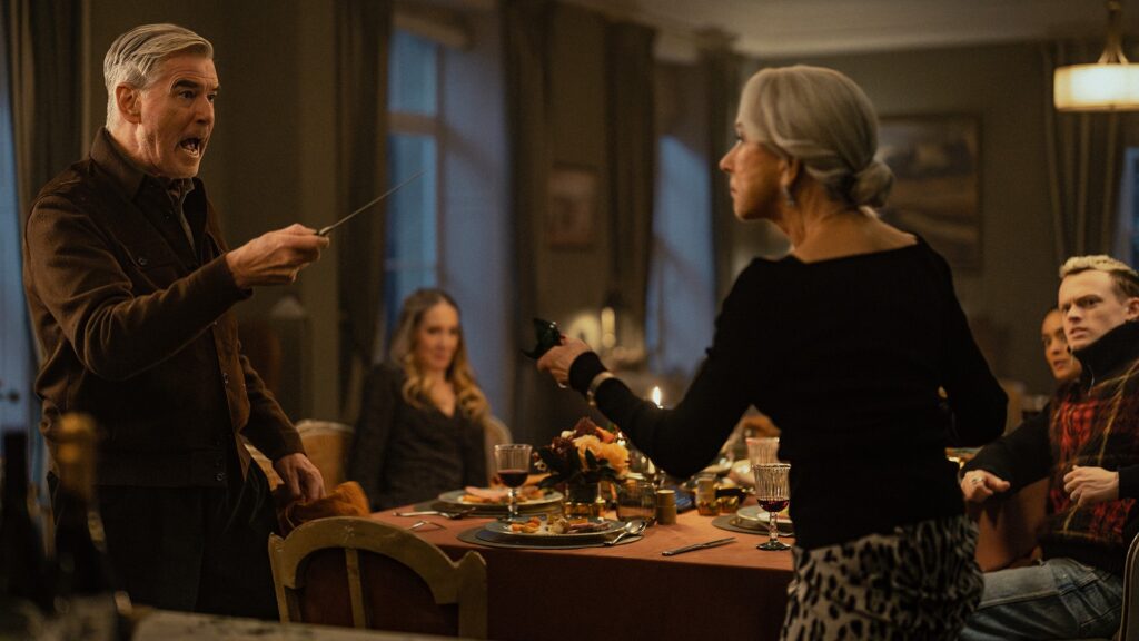 Helen Mirren and Pierce Brosnan in MobLand