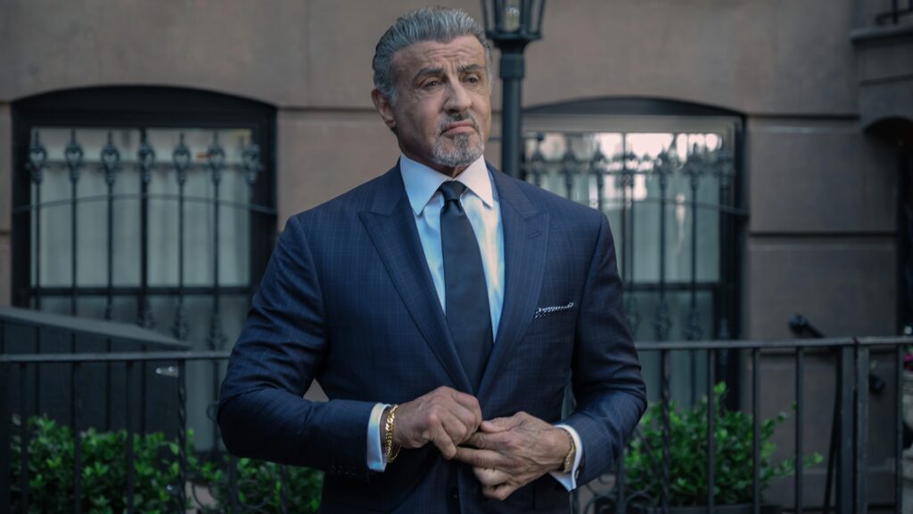 Sylvester Stallone as Dwight Manfredi in Tulsa King, Suits