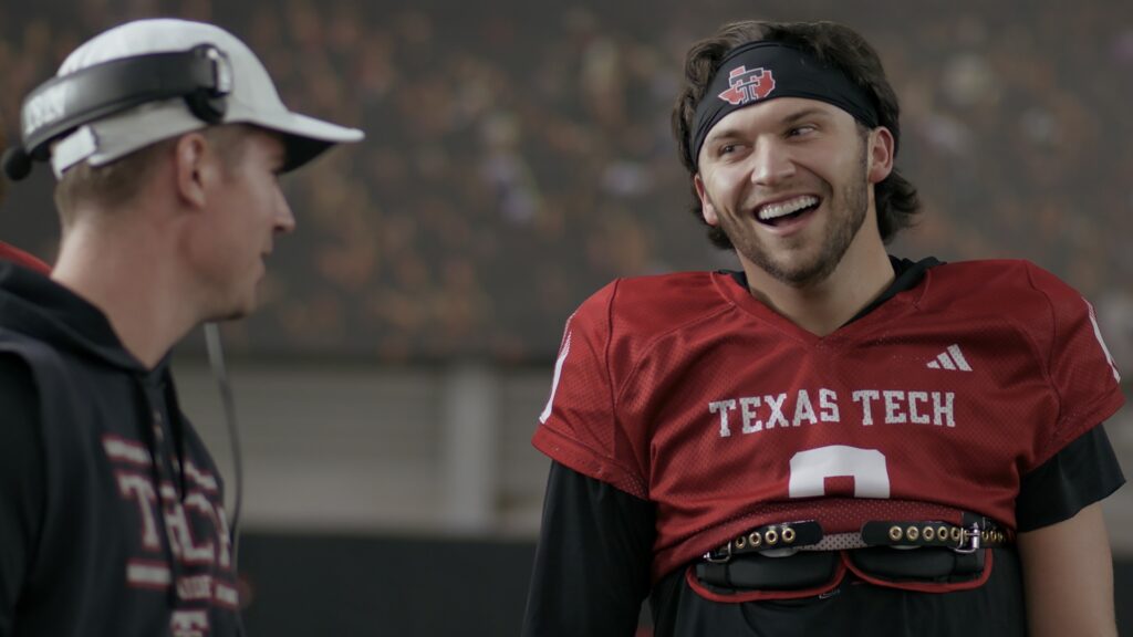 Quarterback Brendan Sorsby of the Texas Tech Red Raiders from episode 2 of The Program: Texas Tech