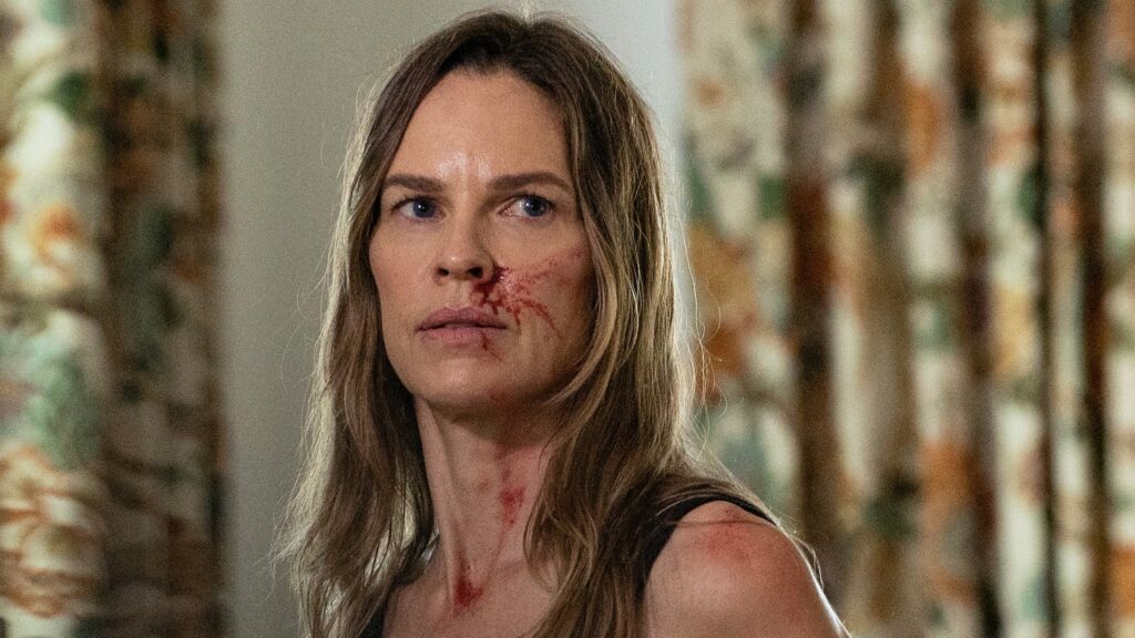 Hilary Swank as adult Melissa in Yellowjackets