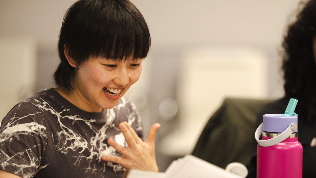 Ci Hang Ma (who plays Quinn) at School Spirits Season 4 table read