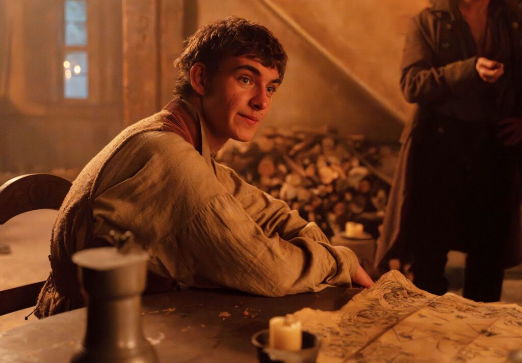 Tom Sweet as the young protagonist Jim Hawkins in Treasure Island