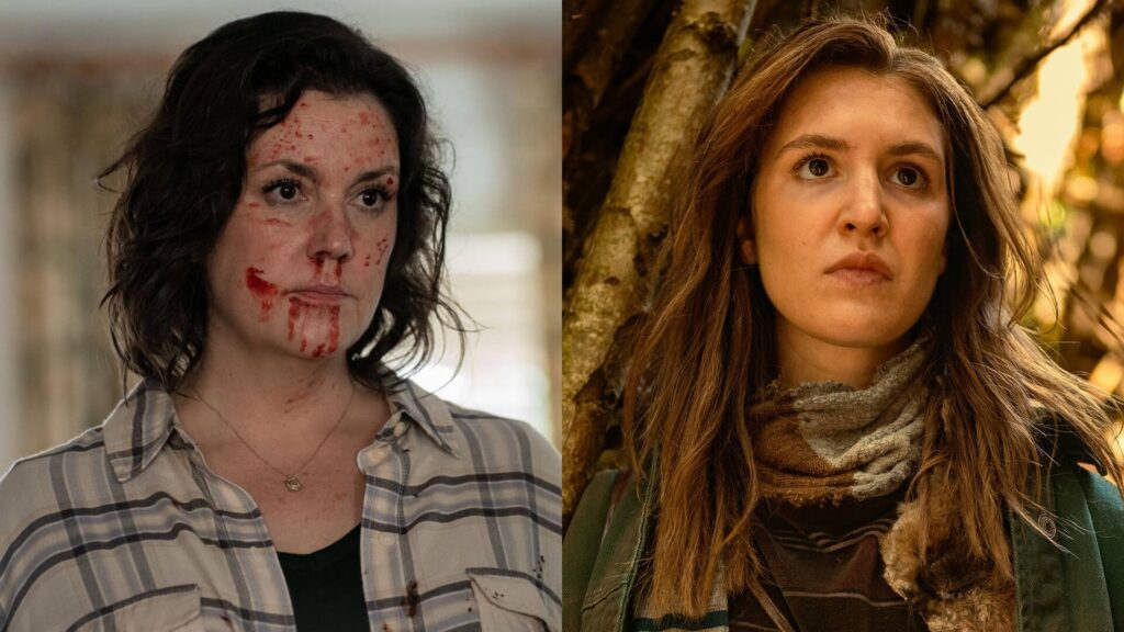 Melanie Lynskey and Sophie Nélisse as Shauna in Yellowjackets on Paramount+