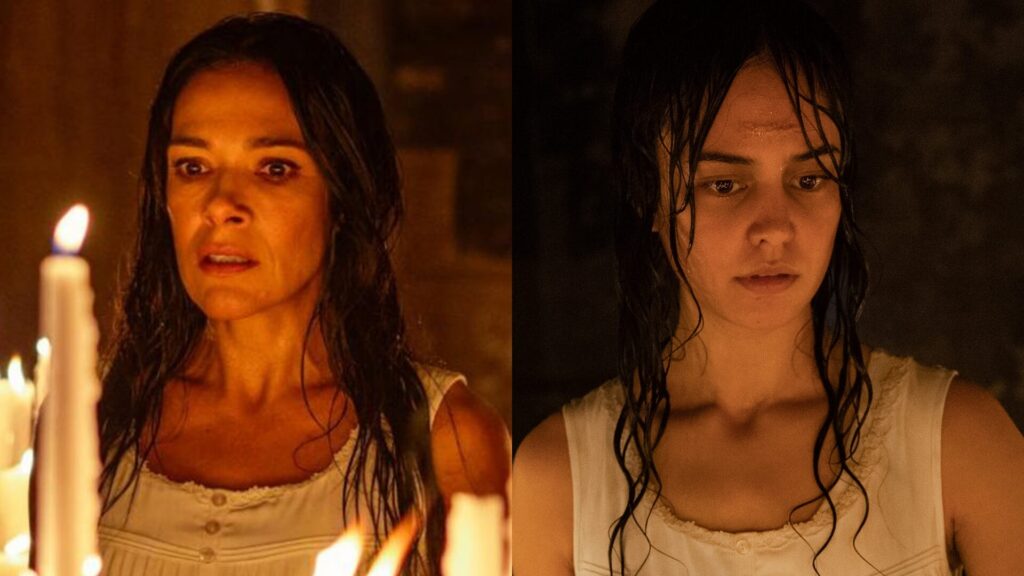 Simone Kessell and Courtney Eaton as Lottie in Yellowjackets on Paramount+