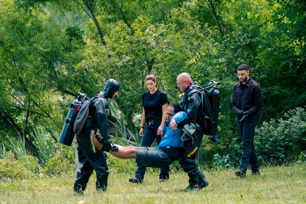 Missy Peregrym as Maggie Bell and Zeeko Zaki as Omar Adom “OA” Zidan in FBI on CBS