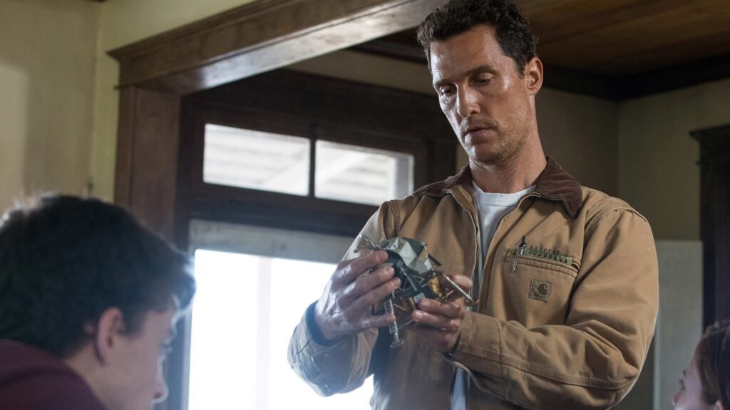 Matthew McConaughey as Cooper in Interstellar