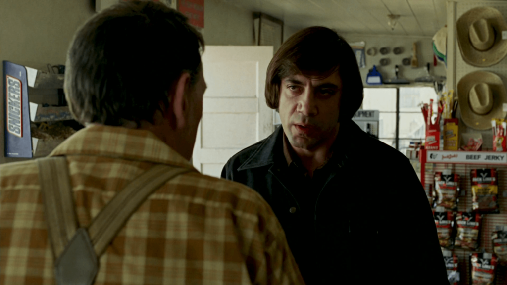 Javier Bardem as Anton Chigurh in No Country For Old Men