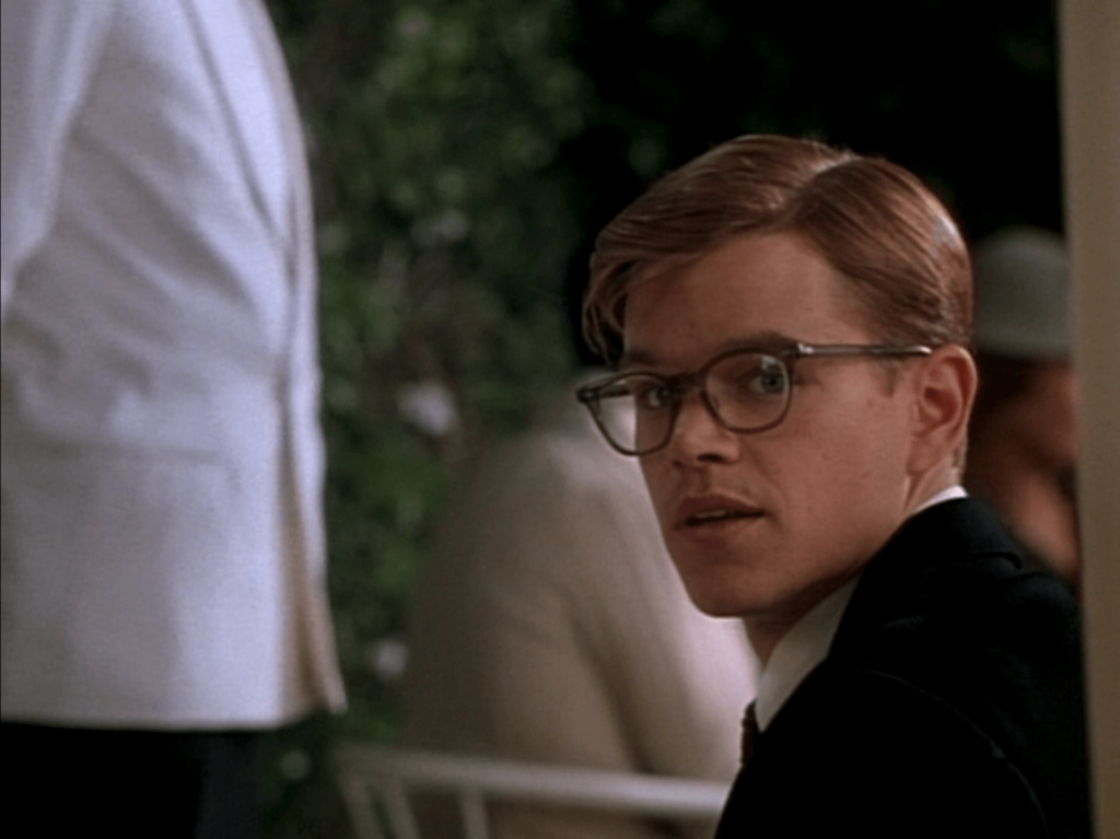 Matt Damon as Tom Ripley in The Talented Mr Ripley