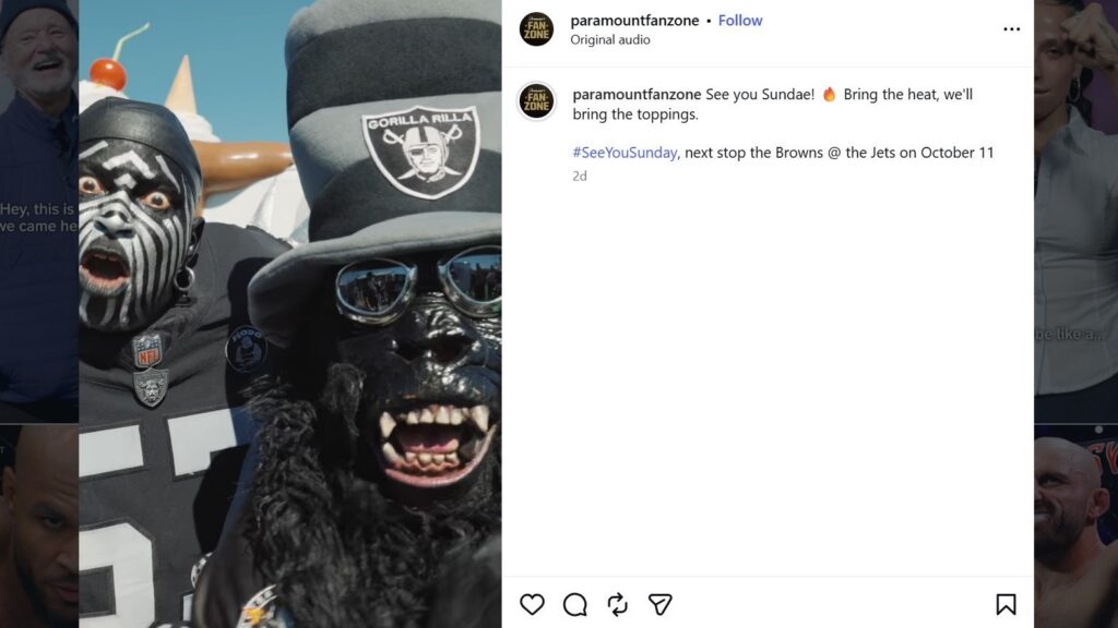 Paramount FanZone social-media post